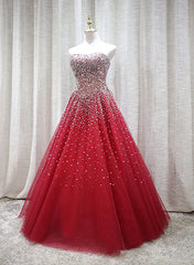 Bridesmaids Dresses Red, Red Sparkle Prom Dress , Handmade Charming Formal Gown, Prom Dress