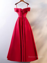 Bridesmaid Dress Different Styles, Red Tea Length Prom Dresses, Red Tea Length Formal Bridesmaid Dresses
