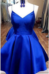 Bridesmaid Dress Burgundy, Royal Blue Straps Short Homecoming Dress with Ribbon,Graduation Dresses