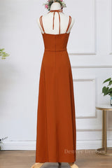 Party Dress Sparkle, Rust Orange Wrap Bridesmaid Dress