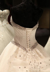 Wedding Dresses Classy Elegant, Tulle Chapel Train Ball Dresses