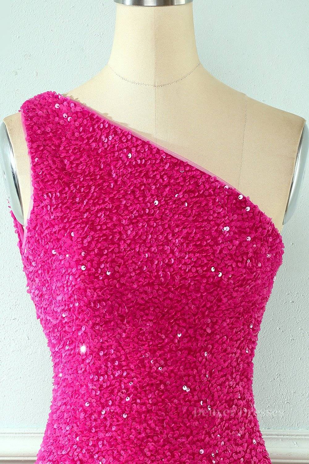 Formal Dress For Party Wear, Sheath One Shoulder Straps Back Sequins Mini Homecoming Dress