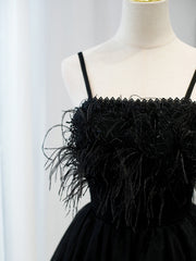 Evening Dress Formal, Short Back Prom Dress with Corset Back, Little Black Formal Homecoming Dresses