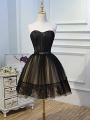 Evening Dress Shopping, Short Black Lace Prom Dresses, Little Black Lace Formal Homecoming Dresses