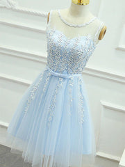 Homecoming Dresses Style, Short Light Blue Lace Prom Dresses, light Blue Short Lace Graduation Homecoming Dresses