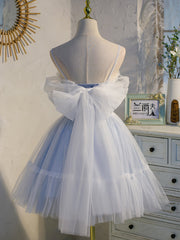 Evening Dress For Party, Short Off the Shoulder Light Blue Prom Dresses, Light Blue Formal Homecoming Dresses