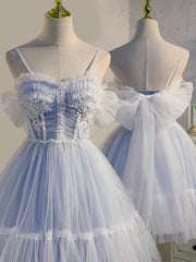 Evening Dresses Stunning, Short Off the Shoulder Light Blue Prom Dresses, Light Blue Formal Homecoming Dresses