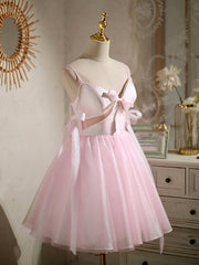 Evening Dress Elegant, Short Pink Beaded Prom Dresses, Short Pink Beaded Formal Homecoming Dresses