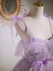 Evening Dress Cheap, Short Purple Lace Prom Dresses, Short Purple Lace Formal Homecoming Dresses