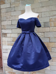 Prom Dress Designs, Short Sleeves Blue/Red/Black Prom Dresses, Short Sleeves Formal Homecoming Graduation Dresses