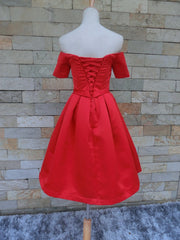 Prom Dress Website, Short Sleeves Blue/Red/Black Prom Dresses, Short Sleeves Formal Homecoming Graduation Dresses