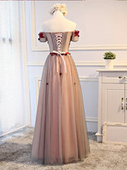 Prom Dresses Off The Shoulder, Short Sleeves Burgundy Floral Long Prom Dresses, Burgundy Floral Formal Bridesmaid Dresses