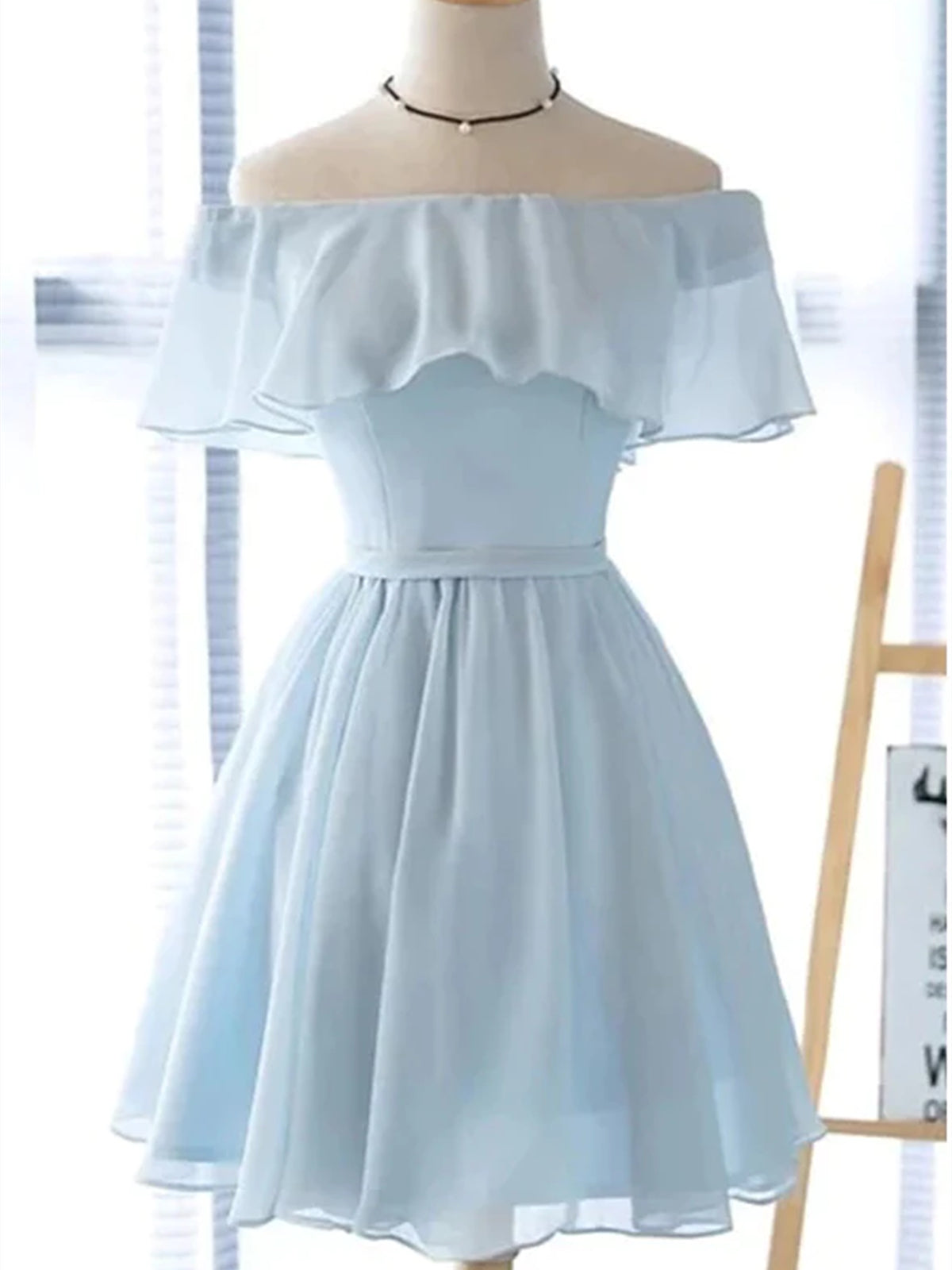 Homecoming Dress Classy Elegant, Short Sleeves Short Blue Prom Dresses, Short Blue Graduation Homecoming Dresses