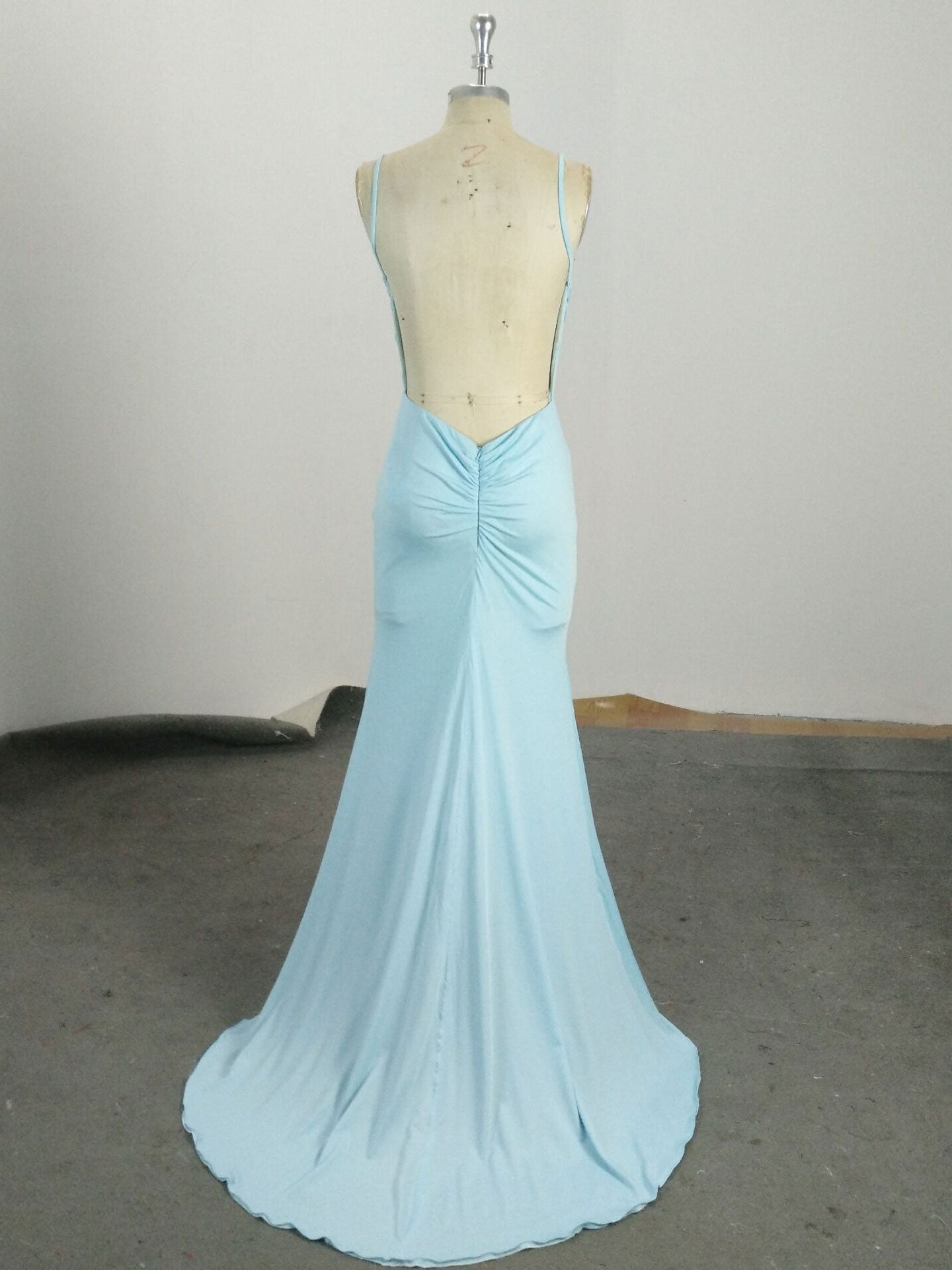 Ball Dress, Simple Blue Mermaid Long Prom Dress, Blue Evening Dress