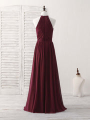 Party Dresses Size 21, Simple Burgundy Chiffon Long Prom Dress, Burgundy Evening Dress