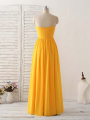 Prom Dresses Black, Simple Chiffon Yellow Long Prom Dress Simple Bridesmaid Dress