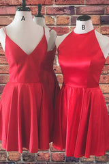 Bridesmaid Dress Color Palettes, Simple Short Red Homecoming Dresses,Cocktail Dresses Classy