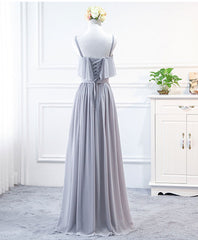 Evening Dresses Midi, Simple Sweet Neck Chiffon Long Prom Dress, Bridesmaid Dress