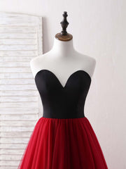 Slip Dress Outfit, Simple Sweetheart Burgundy Tulle Long Prom Dress, Evening Dress