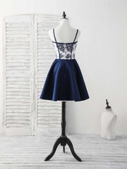 Black Long Dress, Simple Sweetheart Dark Blue Short Prom Dress Blue Homecoming Dress