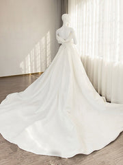 Bridesmaids Dress Online, Simple sweetheart neck off shoulder long prom dress, white evening dress