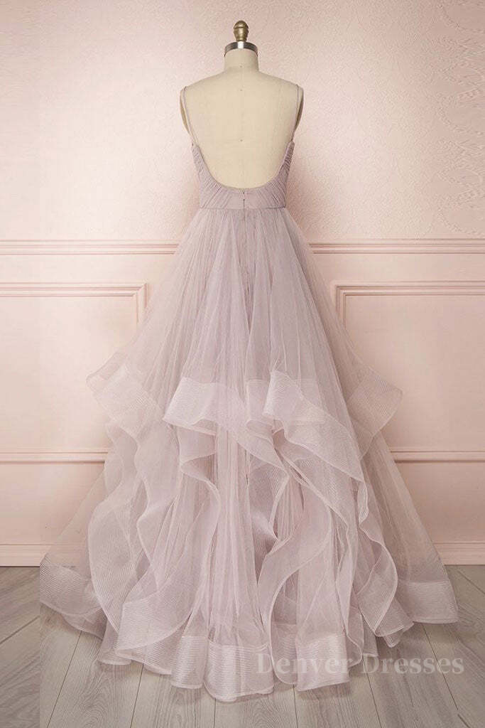 Wedding Pictures Ideas, Simple v neck A-line tulle long prom dress sweet 16 dress