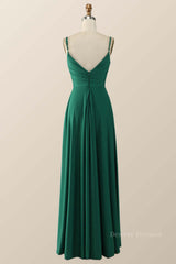 Party Dress Dress Up, Simply Green Pleated Satin Long Bridesmaid Dress