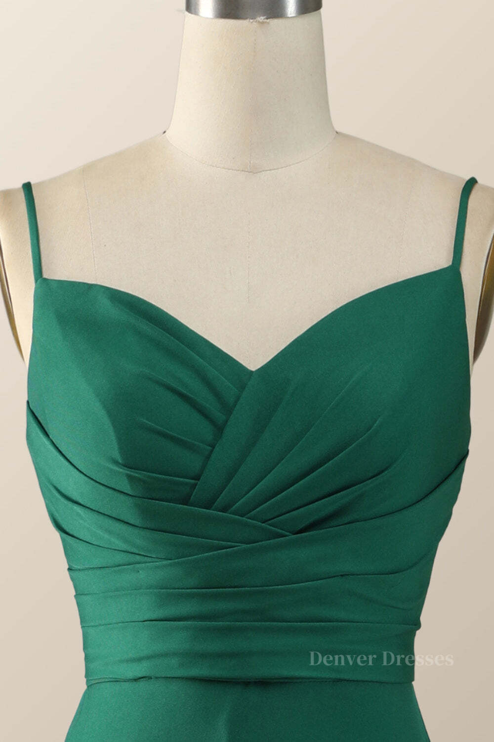 Party Dresses Store, Simply Green Pleated Satin Long Bridesmaid Dress