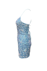 Bridesmaid Dresses Uk, Cute Bodycon V Neck Blue Lace Homecoming Dresses