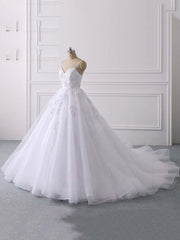 Wedsing Dress Vintage, Spaghetti Straps Lace Tulle Ruffles Wedding Dresses