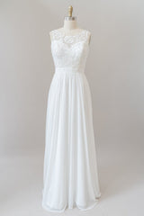Wedding Dress Boho, Straps Lace A-line Boho Wedding Dress