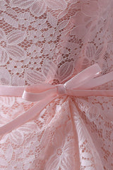 Trendy Dress Outfit, Sweet Tulle & Lace Bateau Neckline Floor-length A-line Prom Dresses With Belt