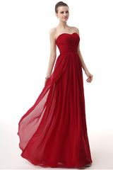 Prom Dress 2043, Sweetheart A-line Ruched Chiffon Long Prom Dresses