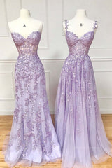 Evening Dress Elegant Classy, Sweetheart Neck Purple Lace Long Prom Dress, Strapless Purple Formal Dress, Mermaid Purple Evening Dress