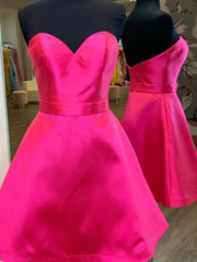 Homemade Ranch Dress, Sweetheart Neck Short Pink Prom Dresses, Short Pink Formal Homecoming Dresses