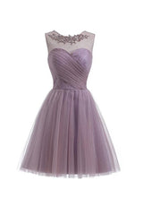 Evening Dress Shop, Sweetheart Tulle Homecoming Dresses A Line Scoop Short Prom Dress