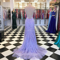 Homecoming Dresses Knee Length, Trumpet/Mermaid Scoop Neck Sleeveless Sweep Train Lace Prom Dress With Crystal