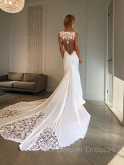 Wedding Dress Uk, Trumpet/Mermaid Sweetheart Cathedral Train Lace Wedding Dresses With Appliques Lace