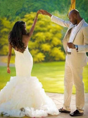 Wedding Dress Long Sleeve, Trumpet/Mermaid Sweetheart Court Train Organza Wedding Dresses