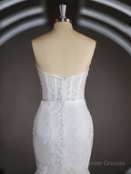 Wedding Dress 2030, Trumpet/Mermaid Sweetheart Court Train Tulle Wedding Dresses with Appliques Lace