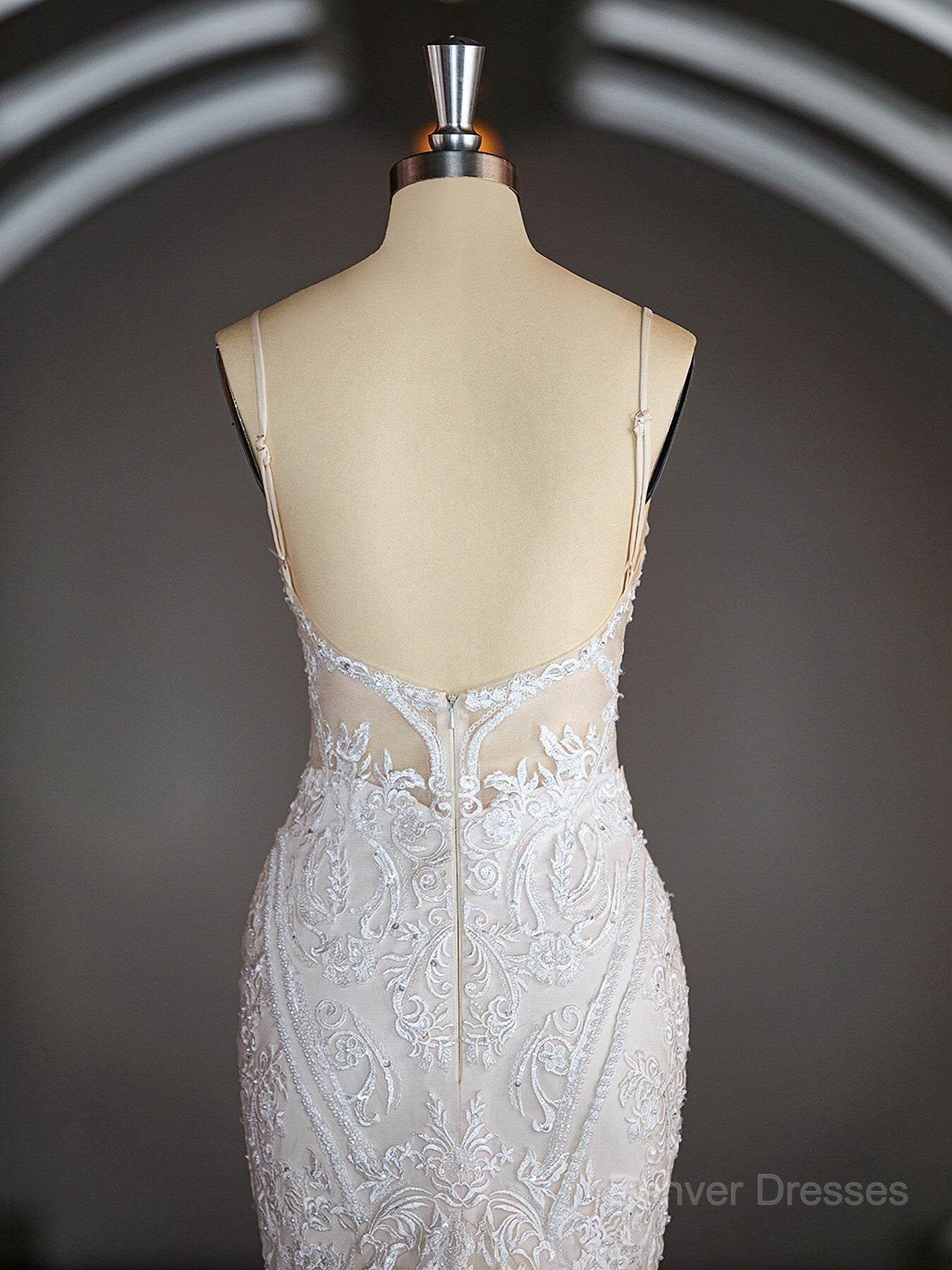 Wedding Dress For Bride, Trumpet/Mermaid V-neck Cathedral Train Tulle Wedding Dresses with Appliques Lace