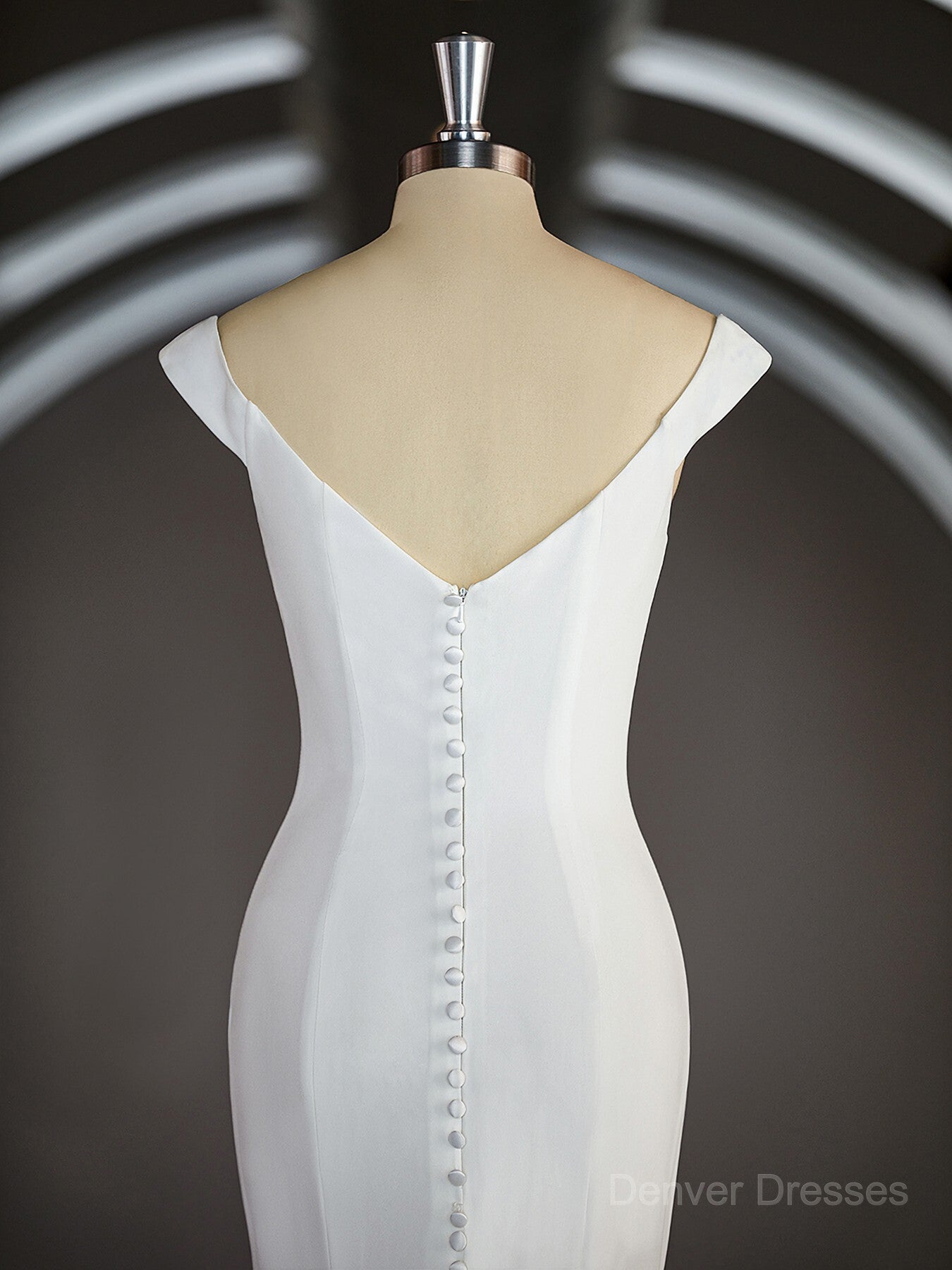 Wedding Dress Silhouettes Guide, Trumpet/Mermaid V-neck Chapel Train Stretch Crepe Wedding Dresses with Ruffles