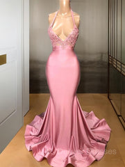 Formal Dress With Sleeve, Trumpet/Mermaid V-neck Sweep Train Charmeuse Prom Dresses With Appliques Lace