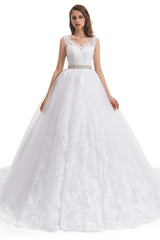 Wedding Dress With Shoes, Tulle Backless Appliques beading Wedding Dresses