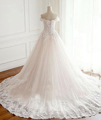 Wedding Dresses Country, Unique lace tulle long wedding dress, lace long bridal dress