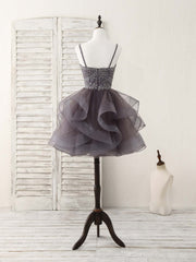 Homecoming Dresses Styles, Unique Sweetheart Tulle Beads Short Prom Dress Cute Homecoming Dress