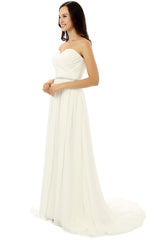 Bridesmaid Dresses Mismatched Neutral, White Chiffon Sweetheart With Beading Pleats Bridesmaid Dresses