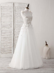 Formal Dresses 2026, White V Neck Tulle Beads Long Prom Dress White Evening Dress