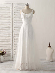 Homecomming Dress Black, White V Neck Tulle Lace Long Prom Dress White Evening Dress